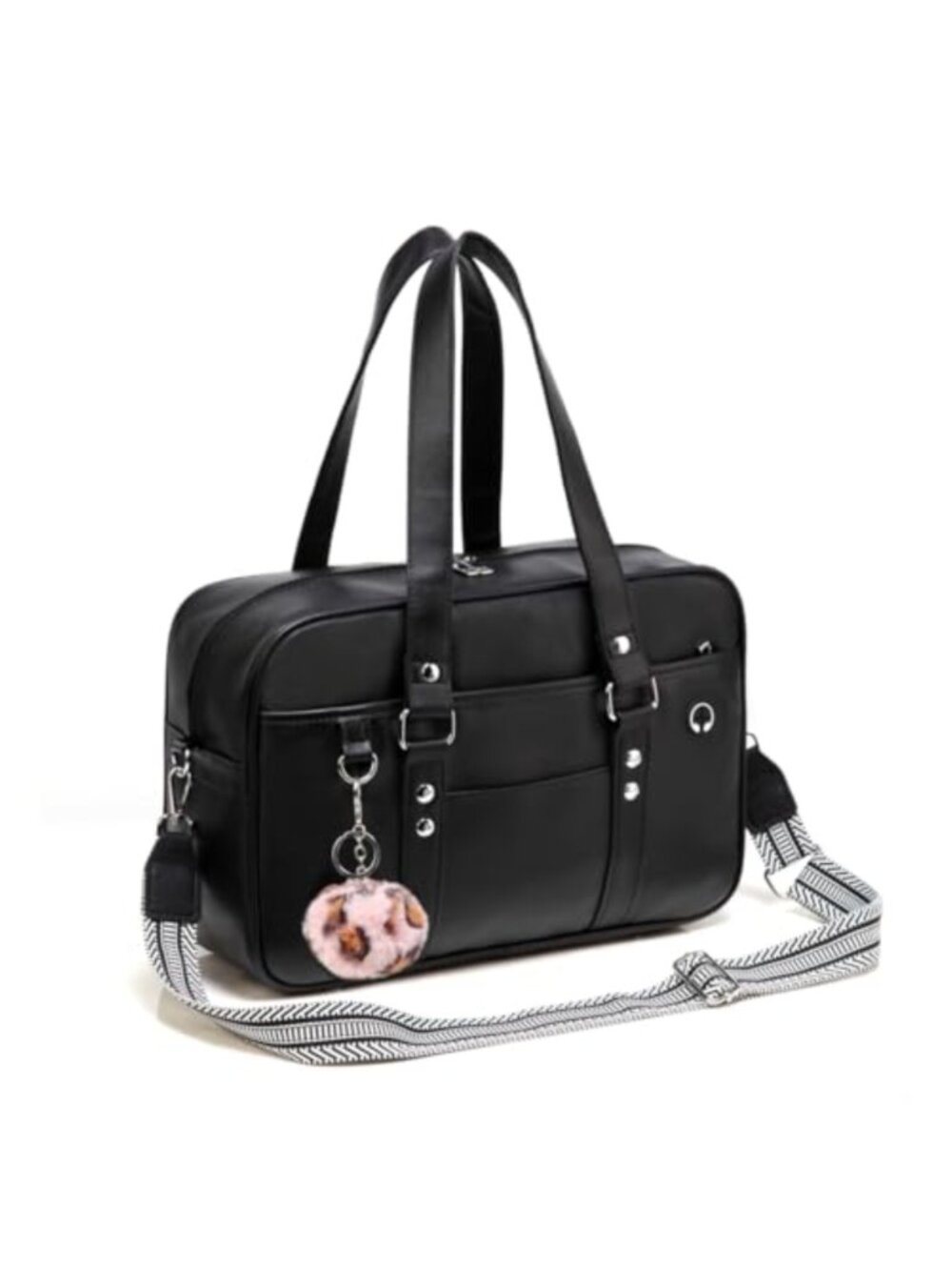 Large Japanese Shoulder Bag Faux Leather Tote Crossbody Messenger